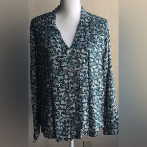 Anthropologie Maeve Tiger Print Blouse